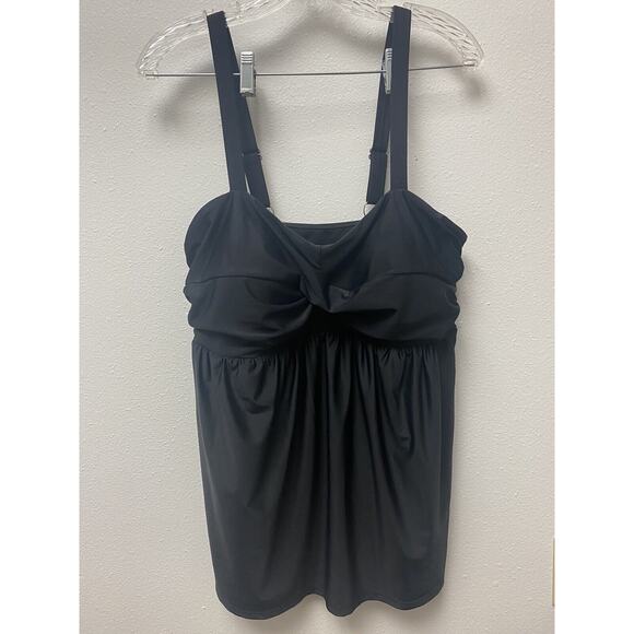 Unbranded Black Swimming Top Plus Size 2XL Padded Pleated NWOT - Picture 1 of 3